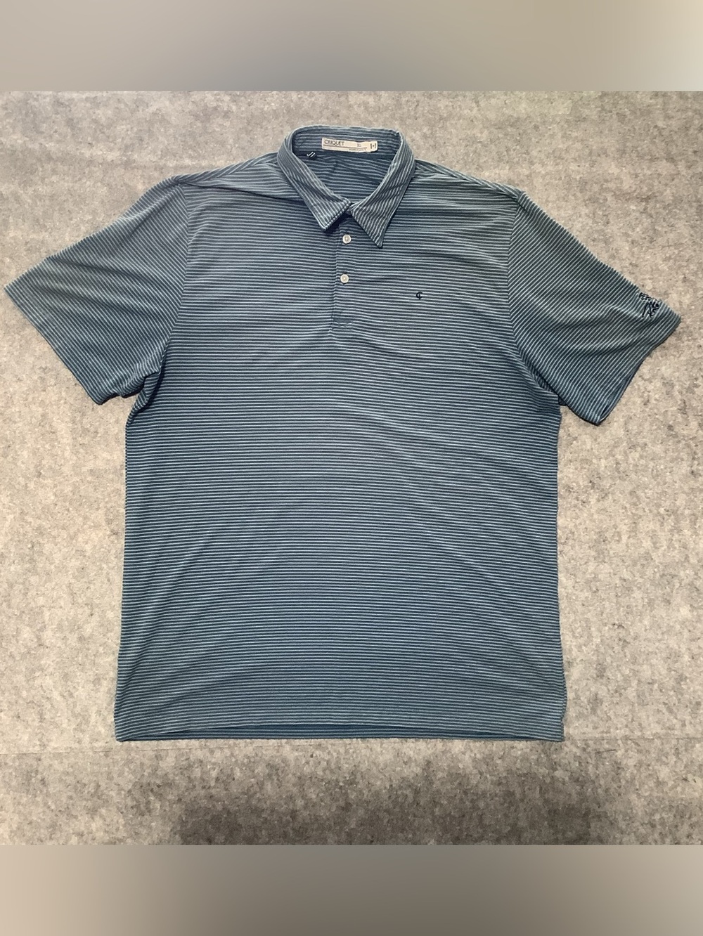 Criquet Polo Blue and White Micro-Stripe The Club at Porto Cima